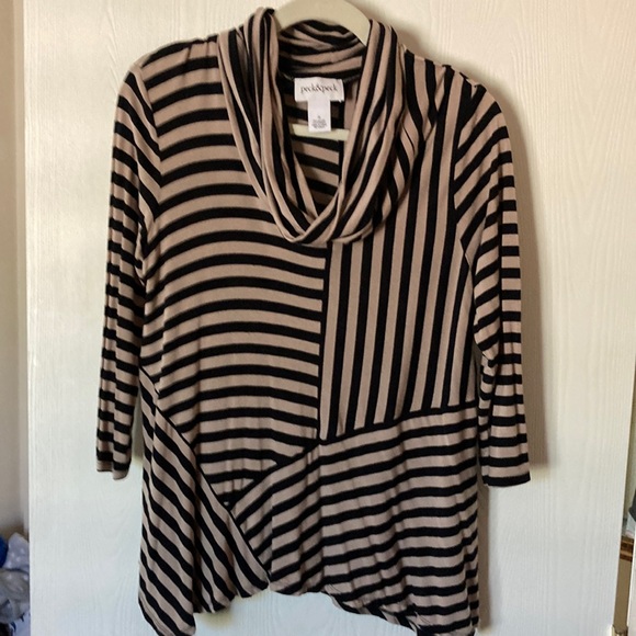 Peck & Peck Striped asymmetrical tunic, med. - Picture 1 of 4